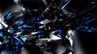Large shiny blue object black - c4d free wallpaper