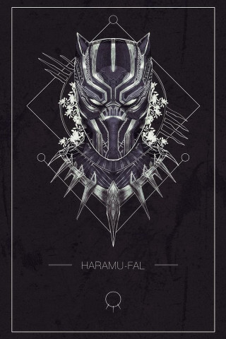 Black white poster mask geometric 2 - the front free wallpaper