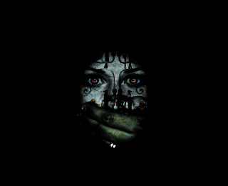 Woman clock dark knife mouth - a clock face free wallpaper