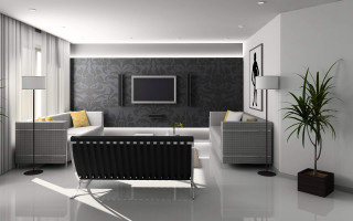 Living room couch comfortable modern 9 - modern european ink painting free wallpaper