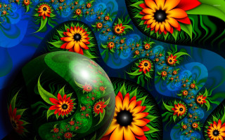 Computer mouse flower surface blue - psychedelic free wallpaper