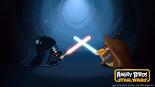 Cartoon fight dark room lightsaber - a light saber free wallpaper