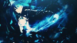 Blue abstract painting black background - ufotable free wallpaper
