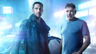 Two men city night car - blade runner free wallpaper
