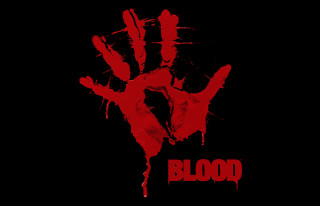 Bloody hand print black background - bloody free wallpaper