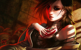 Woman red ring background group - a red ring free wallpaper