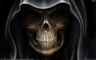 Skeleton hooded figure with hood - death free wallpaper