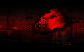 Red black wall skull red - mouth free wallpaper