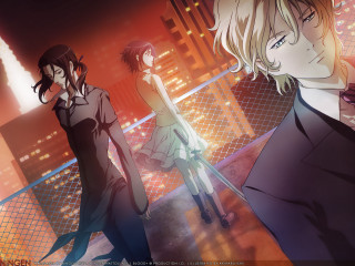 Rooftop night city lights woman - city free wallpaper