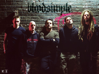 Men brick wall graffiti group - biomechanical free wallpaper
