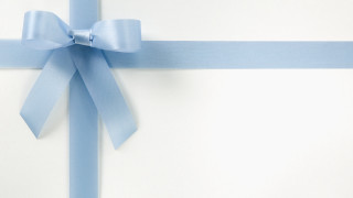 Blue ribbon white wall bow - a blue ribbon free wallpaper