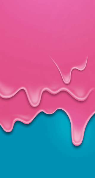 Pink liquid flowing blue background - vaporwave color free wallpaper