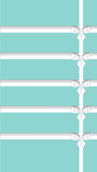 Blue white striped bows ribbons - art deco free wallpaper