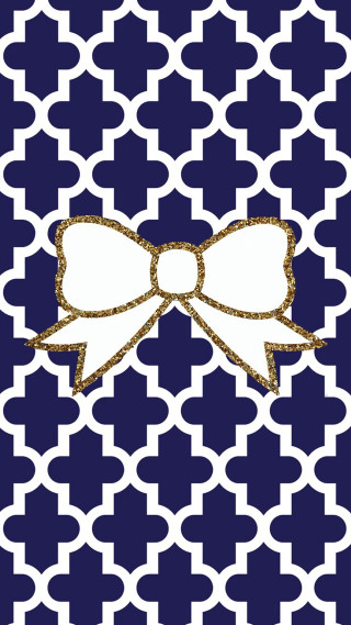 Bow gold glitter blue white - a pattern of circles free wallpaper