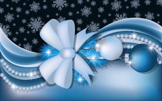 Blue christmas card bow ornaments - ernest william christmas free wallpaper for desktop