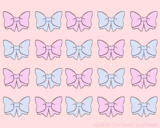 Pink blue bow tie pattern - pastel color free wallpaper