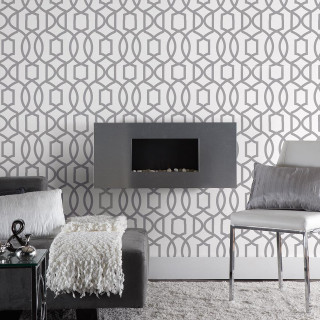 Living room fireplace chair ottomans - geometric shape free wallpaper