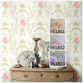 Dresser clock vase wallpaper flowers - wall free wallpaper