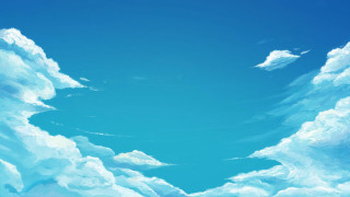 Blue sky clouds plane flying 2 - white cloud free wallpaper