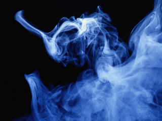 Blue smoke black background white 2 - abstract illusionism free wallpaper