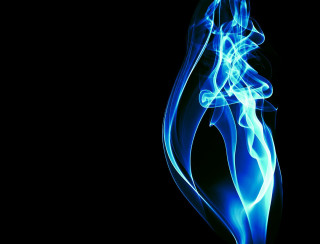 Blue smoke swirls dark black 2 - the dark free wallpaper for desktop