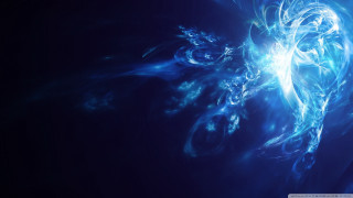 Blue abstract background swirly design - a white swirl free wallpaper