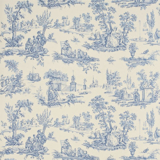 Blue white wallpaper trees people - a building in the background free wallpaper