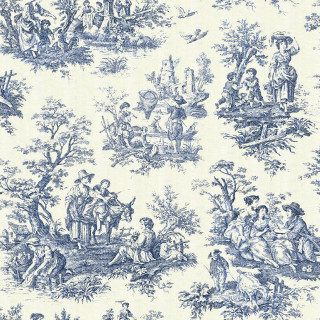 Blue white toile print wallpaper - a flemish baroque free wallpaper