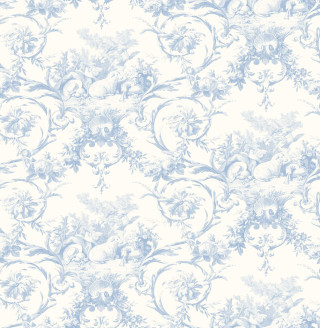 Blue white wallpaper floral design 2 - a flemish baroque free wallpaper