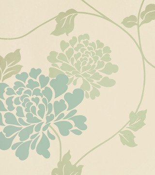 Flower wallpaper green stem design - the side of the wall free wallpaper