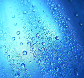 Water droplets blue surface macro 3 - water free wallpaper
