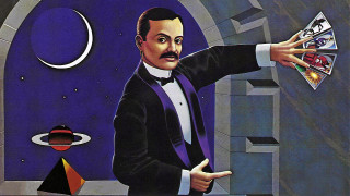 Man card space moon star - a painting of a man holding free wallpaper