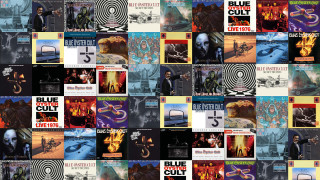 Collage album covers man suit - occult free wallpaper