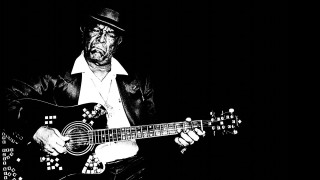 Man hat guitar hands outdoor - a charcoal drawing free wallpaper