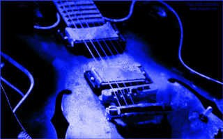 Guitars group table blue black - ella guru free wallpaper