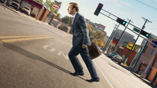 Man suit tie walking street - a street free wallpaper