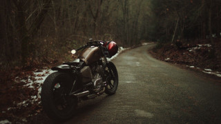 Motorcycle snowy woods tiltshift cinematic 2 - cinematic photography free wallpaper
