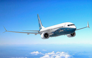 Jetliner flying blue sky clouds 5 - white cloud free wallpaper