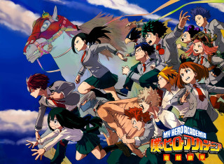 Anime characters blue sky clouds 10 - temporary free wallpaper