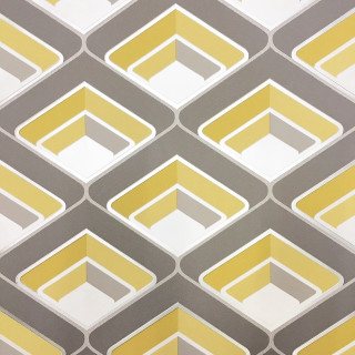 Yellow grey squares pattern wall - a wall free wallpaper
