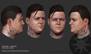 Man tattoos facial expressions set - a bald man free wallpaper