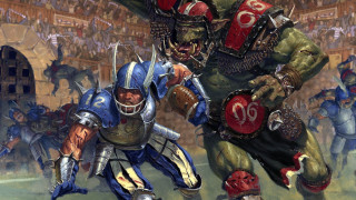 Men armor fighting crowd stadium - a stadium free wallpaper