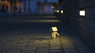 Wooden figure sign night brick - the sidewalk free wallpaper