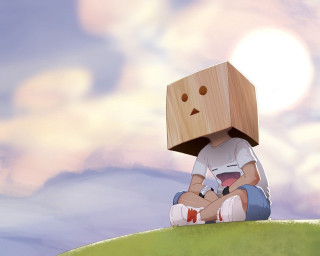 Person sitting hill box head - a box free wallpaper