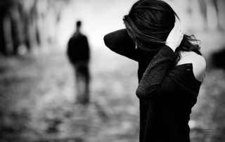 Woman covering ears man forest 4 - a man in a forest free wallpaper
