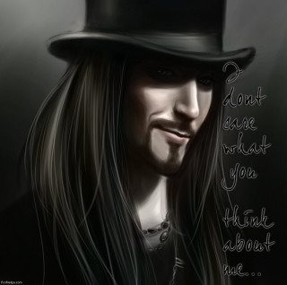 Gothic portrait man tophat jewelry - dark free wallpaper