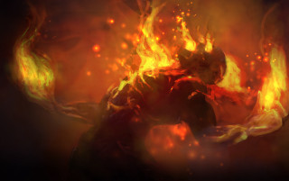 Fireball man flames black background - a fireball free wallpaper