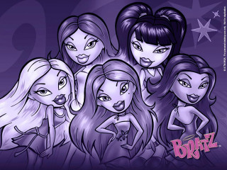 Cartoon girls long hair big - figurativism free wallpaper