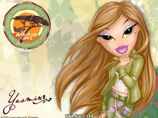 Cartoon girl longhair greenshirt candyshop - pop surrealism free wallpaper