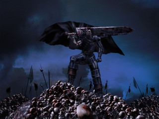 Man sword pile skulls field - a sword free wallpaper for desktop